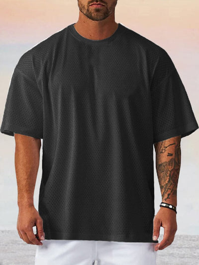 Casual Breathable Mesh T-shirt T-shirt coofandystore Black M 