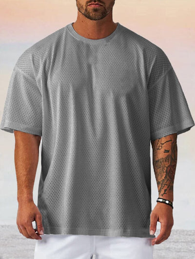 Casual Breathable Mesh T-shirt T-shirt coofandystore Grey M 