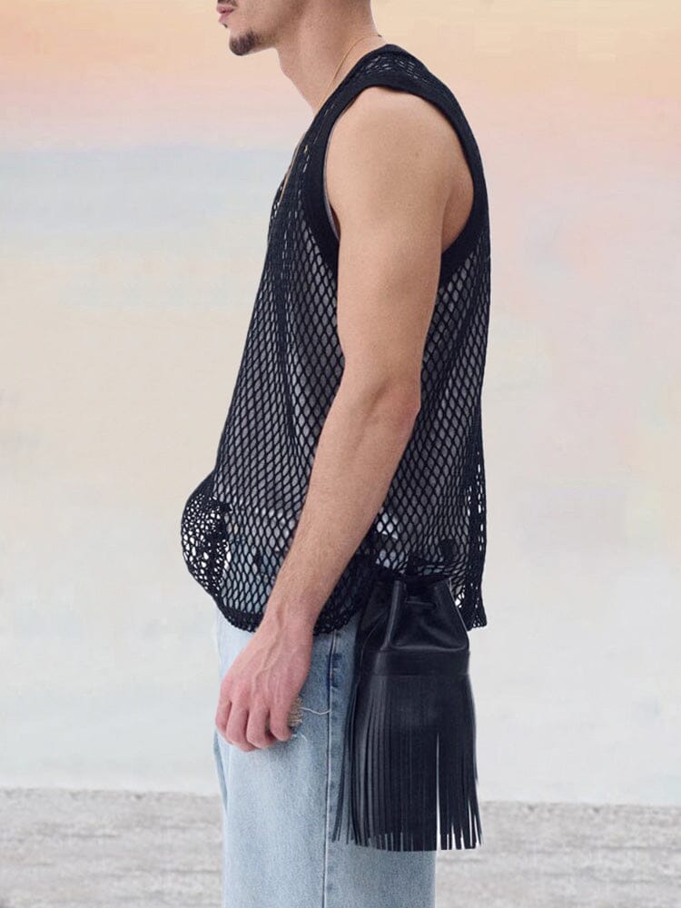 Hollow Out Mesh Tank Top Tank Tops coofandystore 