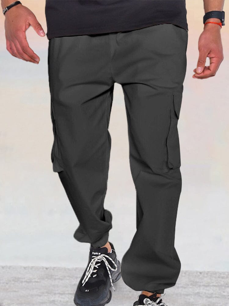 Casual Cargo Jogger Pants Pants coofandy Black M 