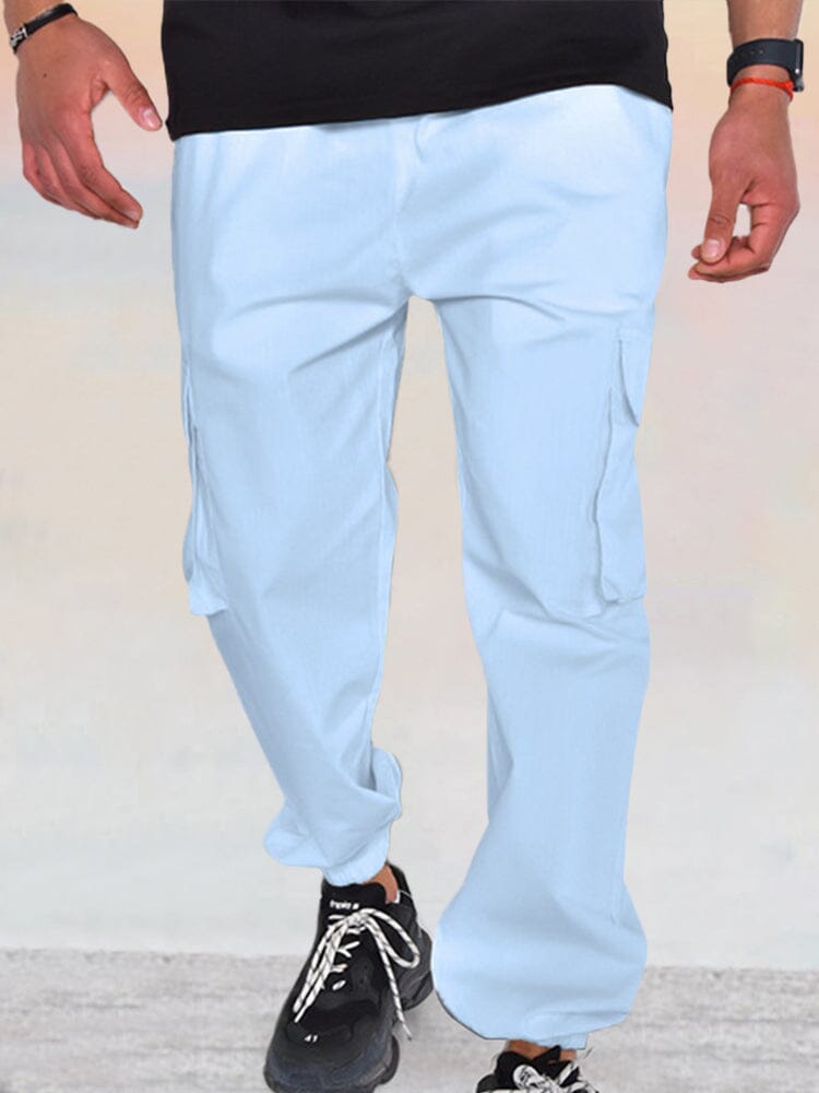 Casual Cargo Jogger Pants Pants coofandy Clear Blue M 