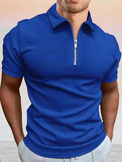 Breathable Waffle Polo Shirt Polos coofandy Royal Blue M 