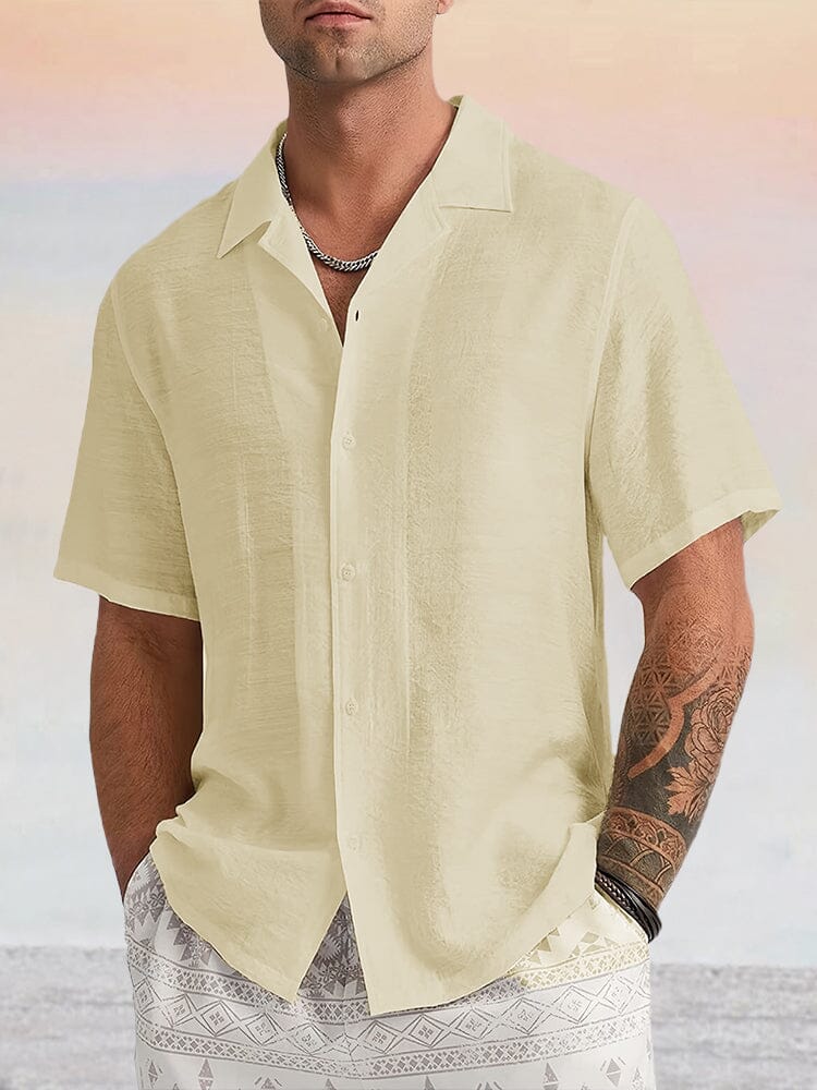 Cozy Cotton Linen Shirts Shirts coofandystore Khaki M 