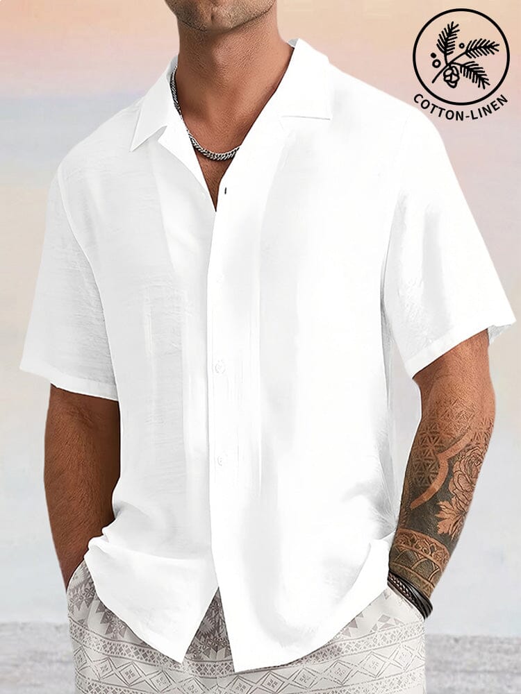 Cozy Cotton Linen Shirts Shirts coofandystore White M 