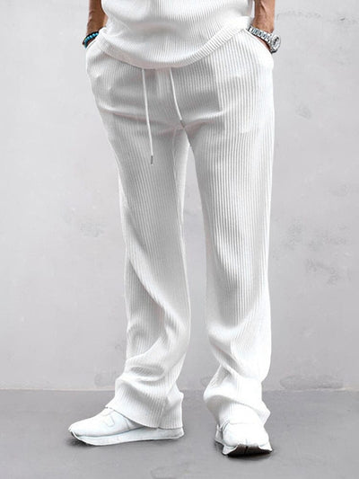 Comfy Stretch Relaxed Pants Pants coofandy White M 