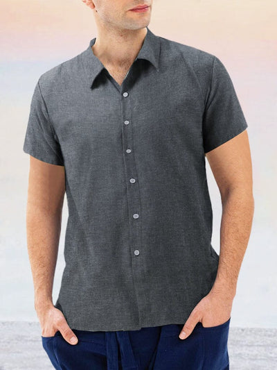 Classic Comfy Cotton Linen Shirt Shirts coofandy Dark Grey M 