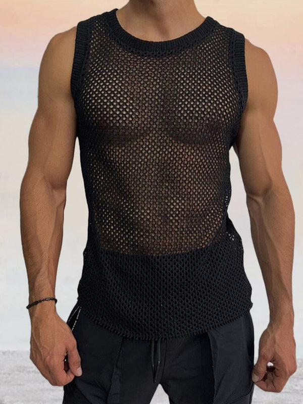 Breathable Knit Tank Top Tank Tops coofandy Black M 