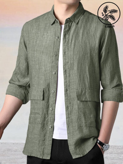 Cozy 100% Linen Shirt Shirts coofandystore Green S 