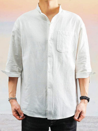 Comfy Cotton Linen Shirt Shirts coofandystore White M 