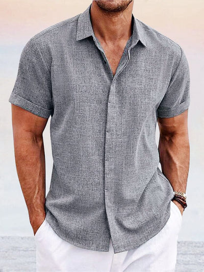 Casual Cotton Linen Shirt Shirts coofandystore Grey S 