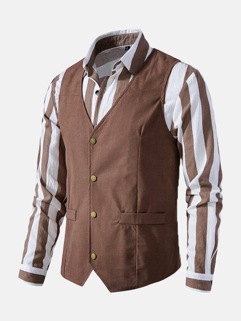 Suede Leather Suit Vest Vest coofandystore 