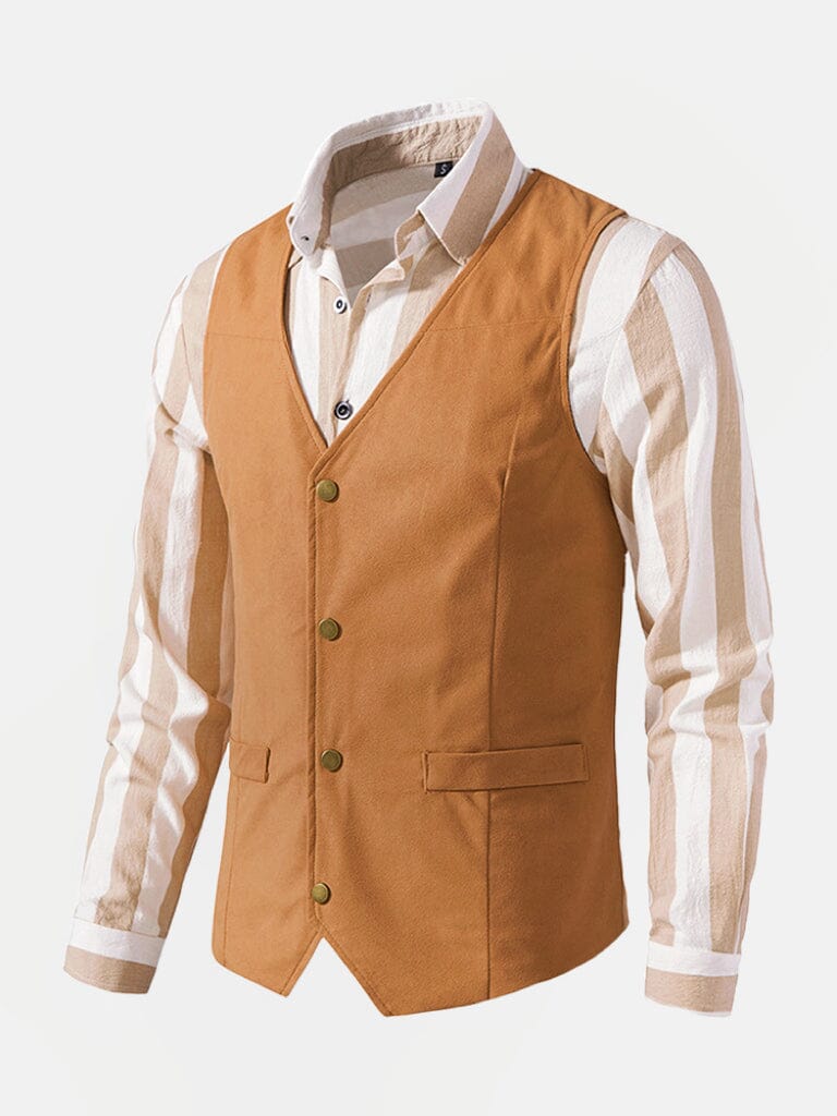 Suede Leather Suit Vest Vest coofandystore 