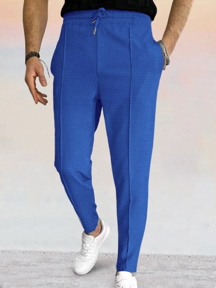 Cozy Waffle Relaxed Pants Pants coofandy Royal Blue M 