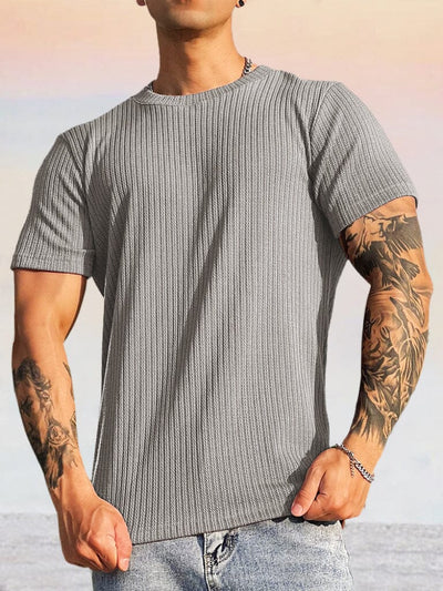 Classic Stretchy Pit Strip T-shirt T-shirt coofandy Light Grey M 