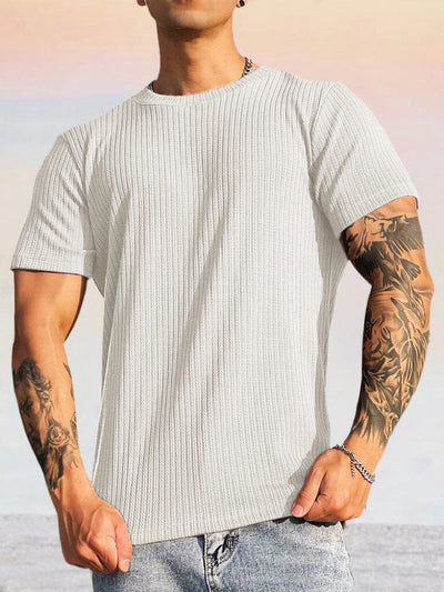 Classic Stretchy Pit Strip T-shirt T-shirt coofandy White M 