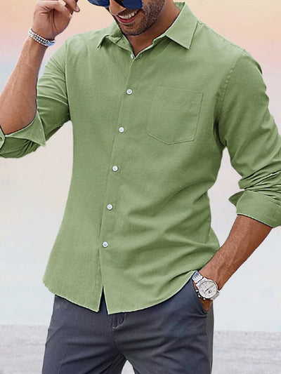 Casual Solid Oxford Shirt Shirts coofandystore Green S 