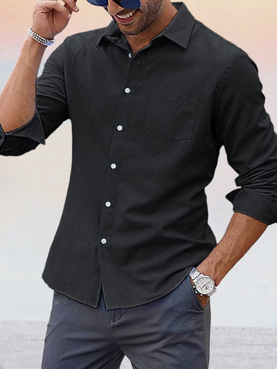 Casual Solid Oxford Shirt Shirts coofandystore Black S 