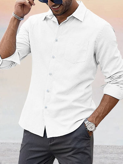 Casual Solid Oxford Shirt Shirts coofandystore White S 