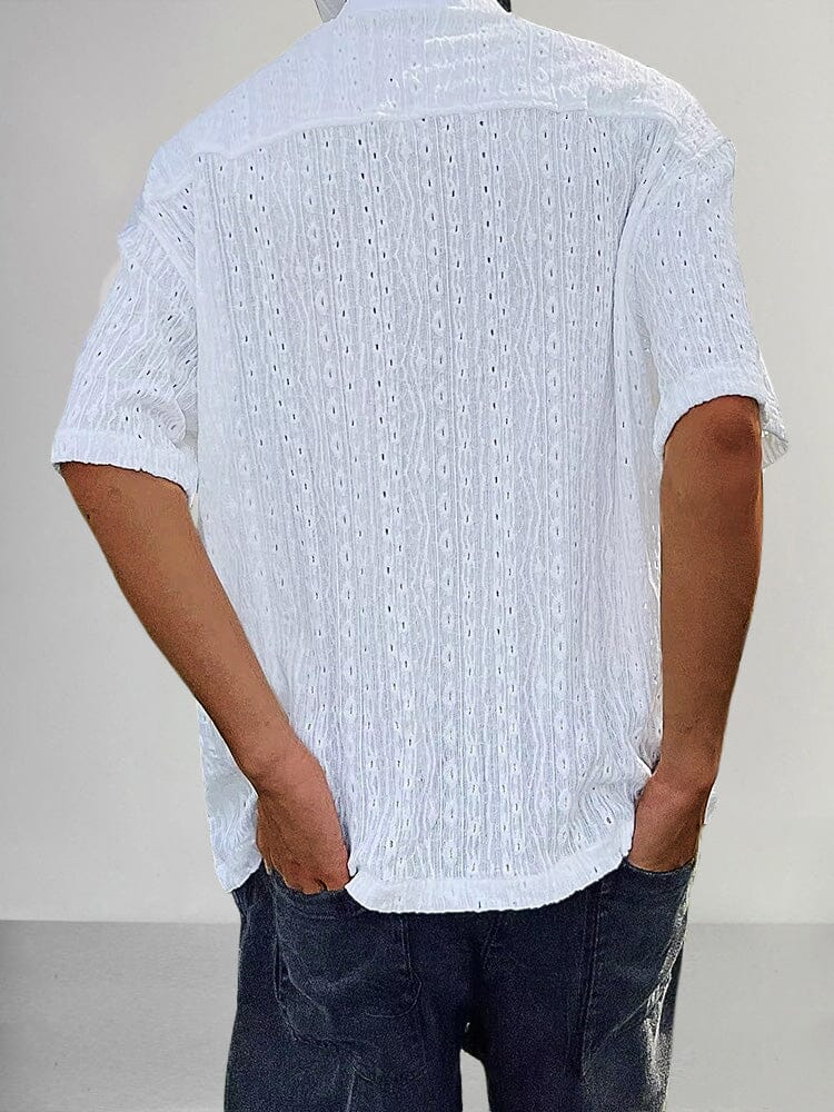 Breathable Textured Cuban Shirt Shirts coofandystore 