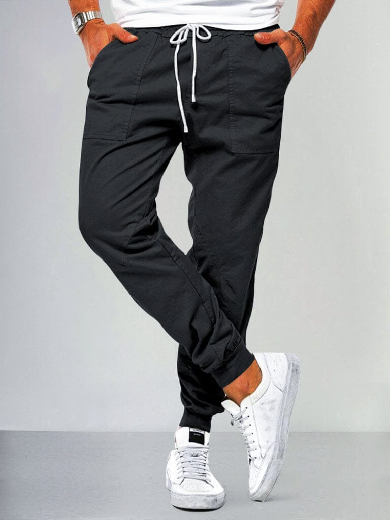 Casual Beam Feet Cargo Pants Pants coofandy Black M 