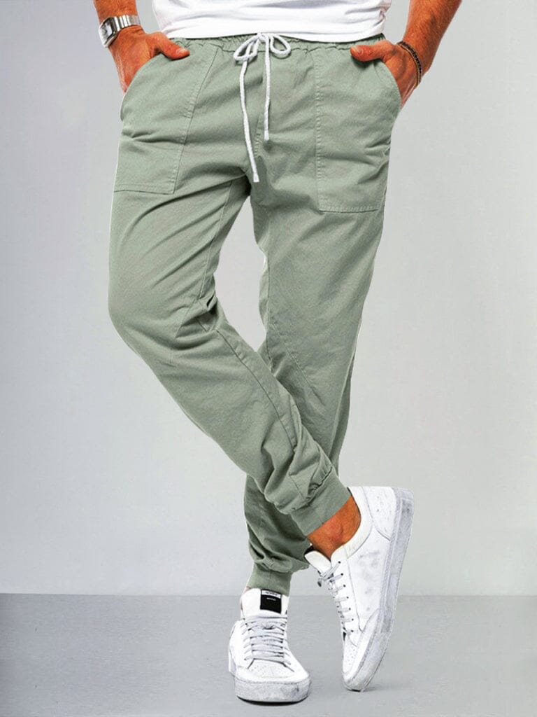 Casual Beam Feet Cargo Pants Pants coofandy Green M 