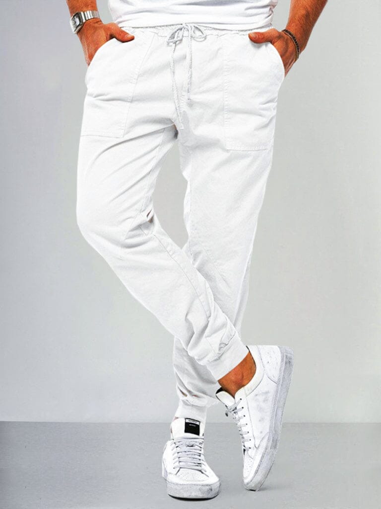 Casual Beam Feet Cargo Pants Pants coofandy White M 