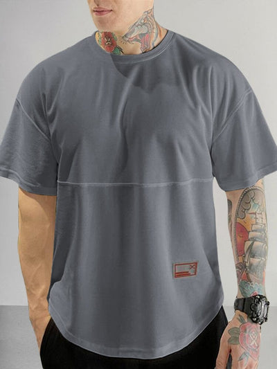 Casual Breathable Stretchy T-shirt T-shirt coofandy Dark Grey M 