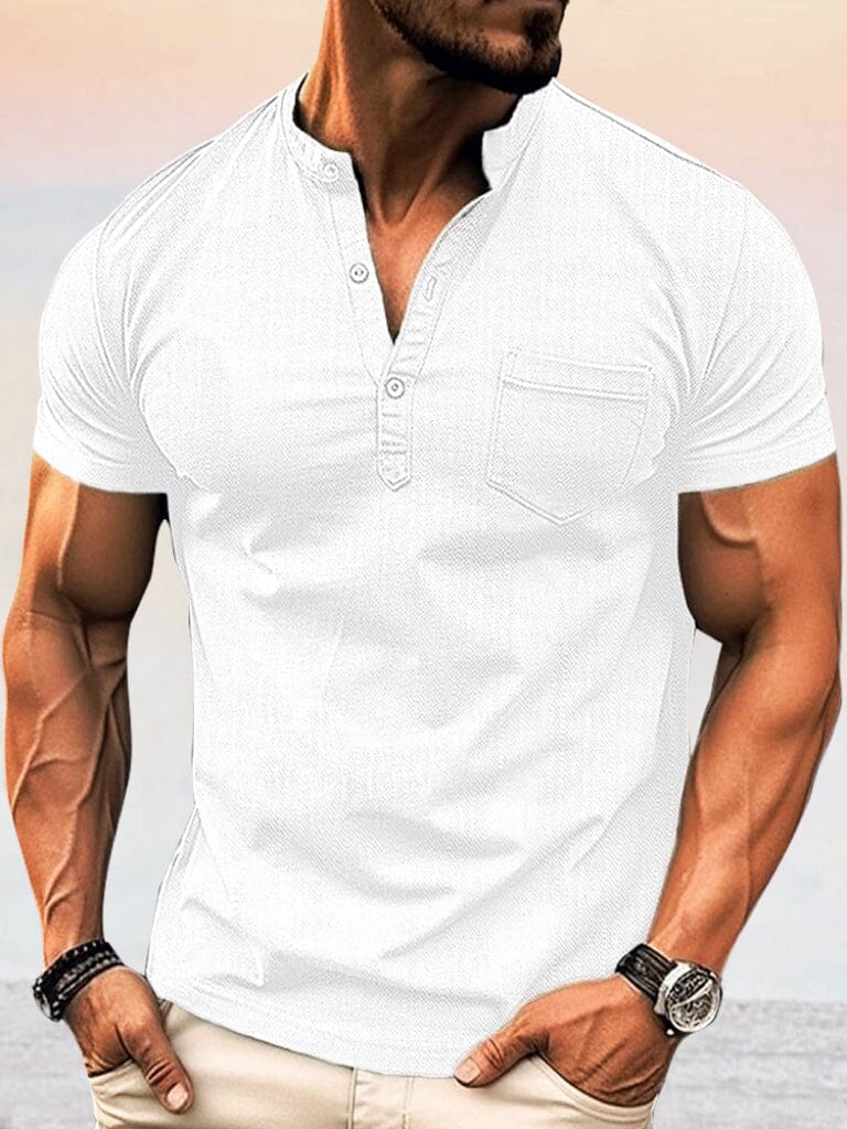 Casual Soft Henley Shirt Shirts coofandystore White S 
