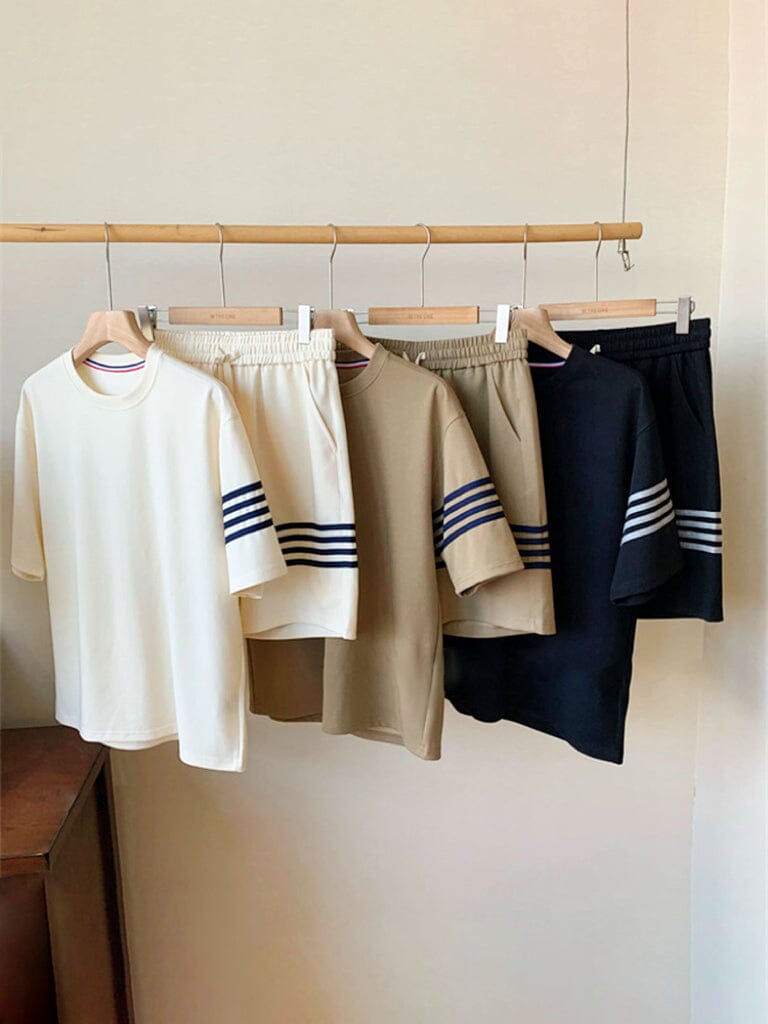 Cozy Striped Splicing Tracksuit Set Sets coofandystore 