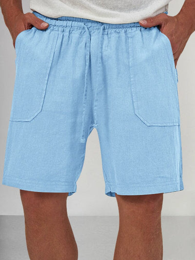 Cozy Lightweight Cotton Linen Shorts Shorts coofandy Clear Blue S 