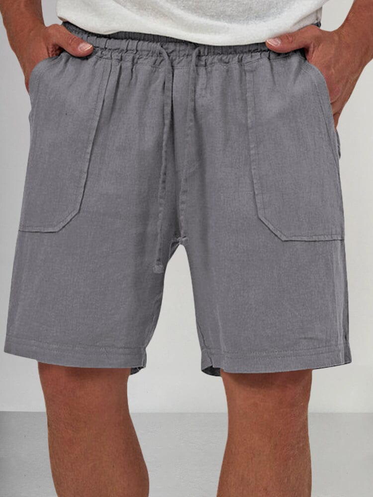 Cozy Lightweight Cotton Linen Shorts Shorts coofandy Dark Grey S 