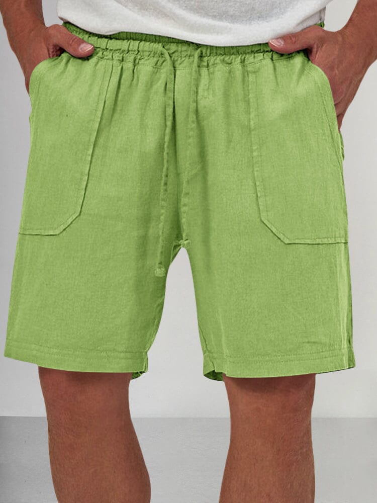 Cozy Lightweight Cotton Linen Shorts Shorts coofandy Light Green S 