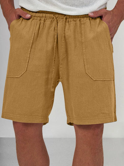 Cozy Lightweight Cotton Linen Shorts Shorts coofandy Yellow S 