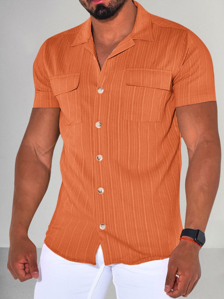 Casual Breathable Stretchy Shirt Shirts coofandy Orange M 