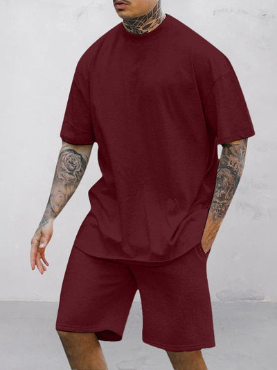 Casual Comfy Tracksuit Set Sets coofandystore Wine Red S 