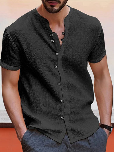 Unique Comfy Cotton Linen Shirt Shirts coofandy Black S 