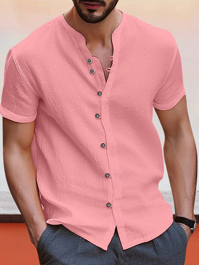 Unique Comfy Cotton Linen Shirt Shirts coofandy Pink S 