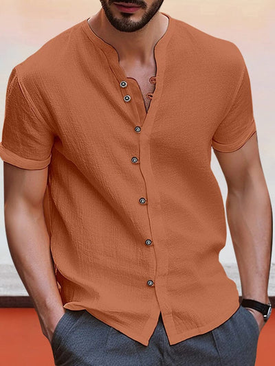 Unique Comfy Cotton Linen Shirt Shirts coofandy Orange S 