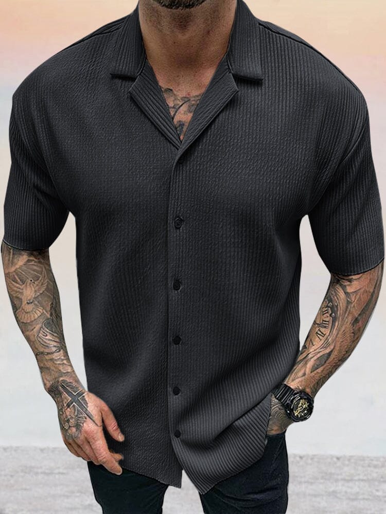 Cozy Stretch Pit Strip Shirt Shirts coofandystore Black M 