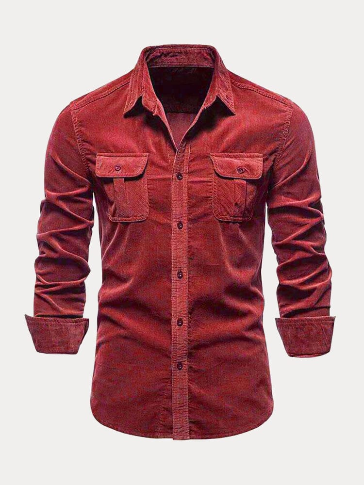 Casual Corduroy Shirt with Pockets Shirts coofandystore 