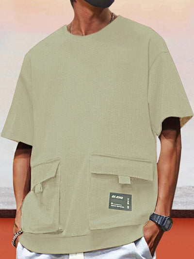 100% Cotton Cargo Pockets T-shirt T-shirt coofandystore Green M 