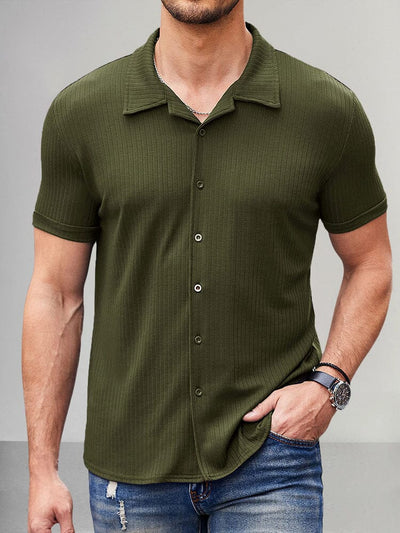 Casual Soft Stretch Shirt Shirts coofandystore Army Green S 