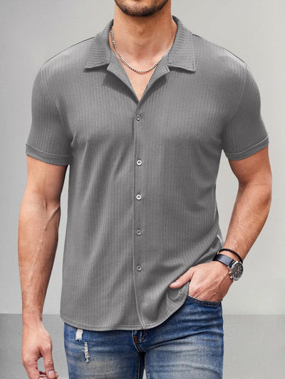 Casual Soft Stretch Shirt Shirts coofandystore Grey S 