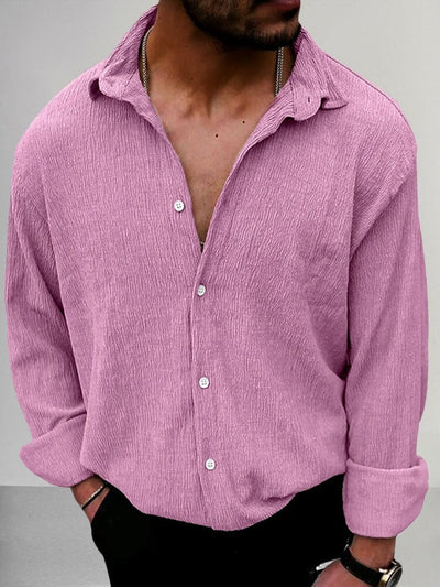 Casual Breathable Stretch Shirt Shirts coofandystore Purple M 