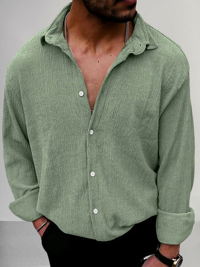 Casual Breathable Stretch Shirt Shirts coofandystore Green M 