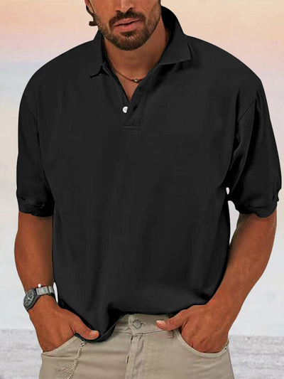 Casual Soft Polo Shirt Shirts coofandystore Black S 