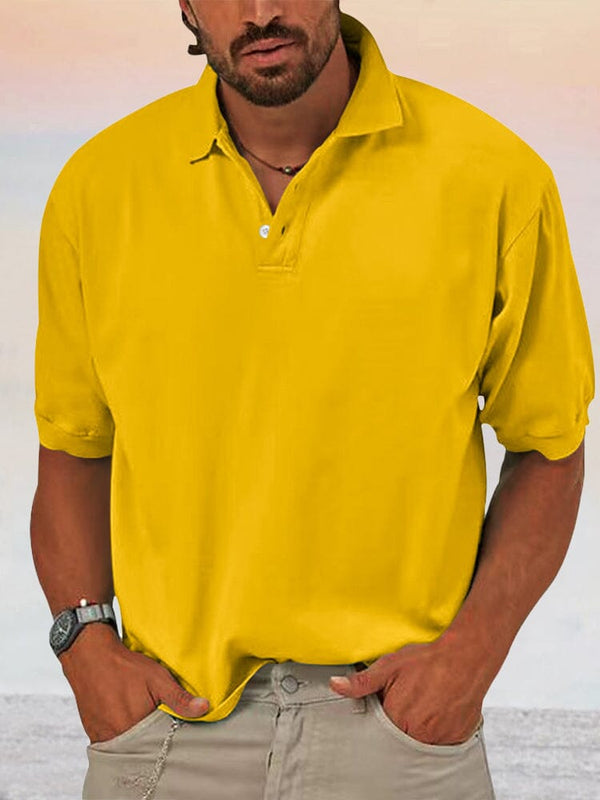 Casual Soft Polo Shirt Shirts coofandystore Yellow S 