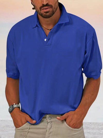 Casual Soft Polo Shirt Shirts coofandystore Blue S 