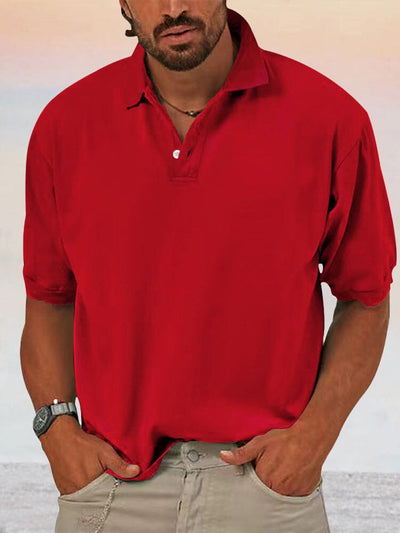 Casual Soft Polo Shirt Shirts coofandystore Red S 