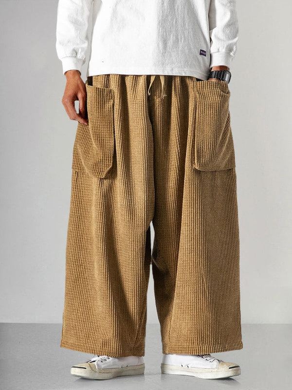 Casual Loose Corduroy Pants Pants coofandy Brown M 